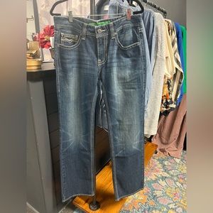 Mens Buckle Mens jeans by Rock & Roll. Pistol straight leg 32x34. Dark vintage.